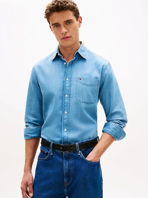 Erkek Lightweight Denim Gömlek