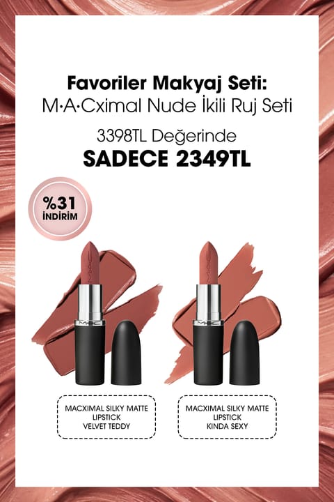 ست آرایشی محبوب M.A.C: ست دو عددی رژ لب Macximal Nude