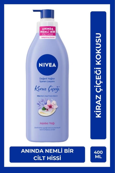 NIVEA لوسیون بدن مغذی 400ml، شکوفه گیلاس و روغن جوجوبا