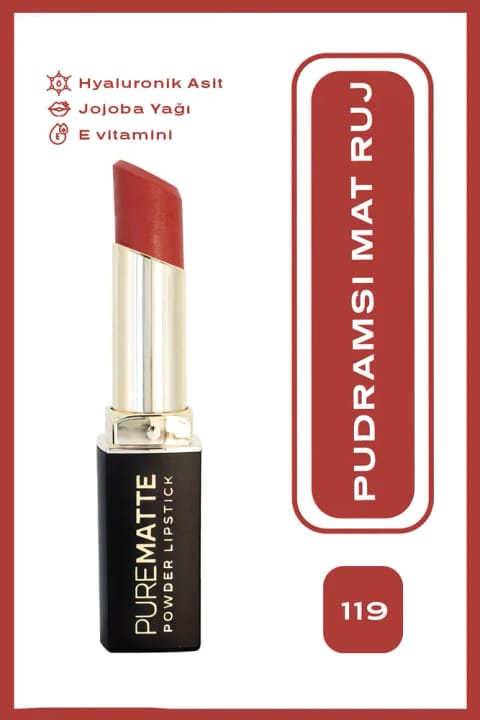 Golden Rose Pure Matte Powder Lipstick No:119 - رژ لب مات پودری