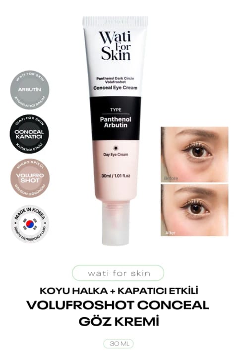 wati for skin کرم دور چشم با اثر کاورکننده، پانتنول، آربوتین، وولوفیلین