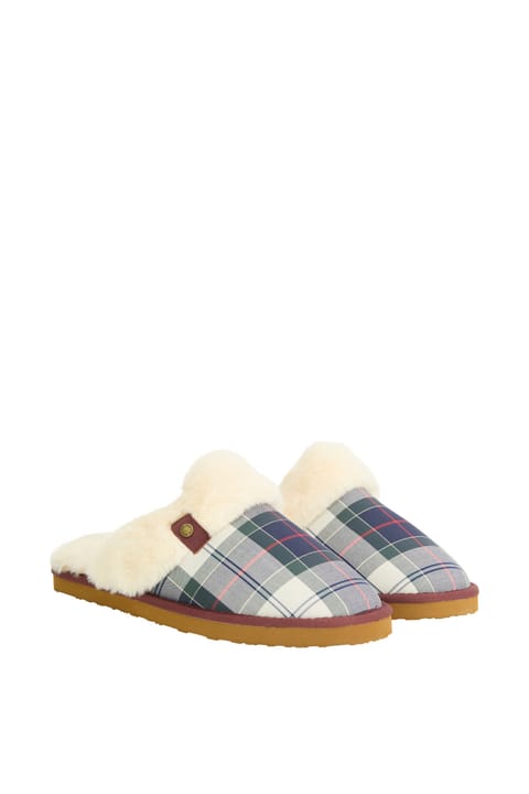 دمپایی خانه Barbour Claudia Tartan TN98 Lt Evergreen Festive Tartan