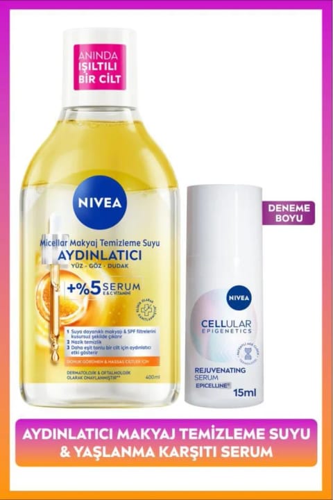 NIVEA ضد پیری و روشنکننده ست مراقبت از پوست، سرم پوست ۱۵ میلیلیتر و Mic...