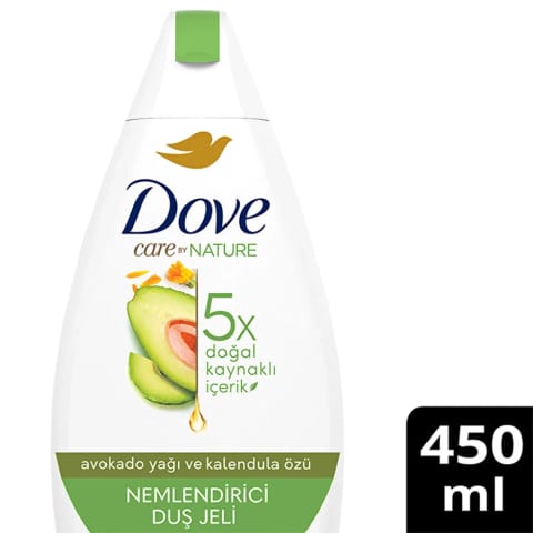 Dove Care By Nature مرطوبکننده دوشژل روغن آووکادو و عصاره گل همیشهبهار ۴۵۰ میلیلیتر