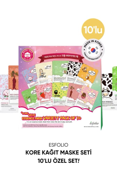 Esfolio ست ۱۰ عددی ماسک کرهای با جعبه - Pure Skin Korean Mask Variety