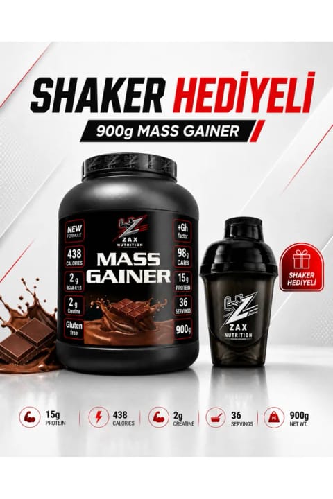 Zax Nutrition Mass Gainer Chocolate + هدیه شیکر پریمیوم