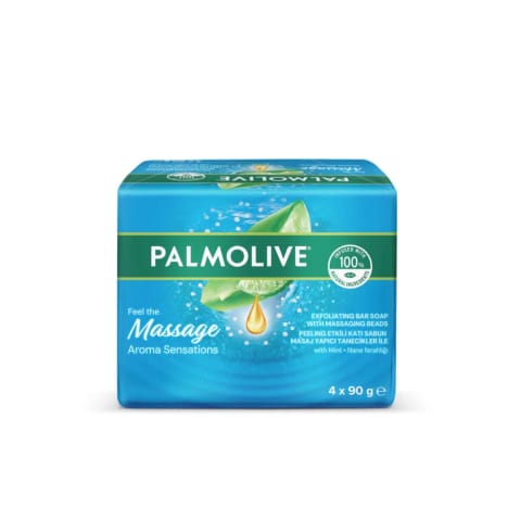 صابون جامد Palmolive Aroma Sensations Massage Peeling، ۴ عدد × ۹۰ گرم