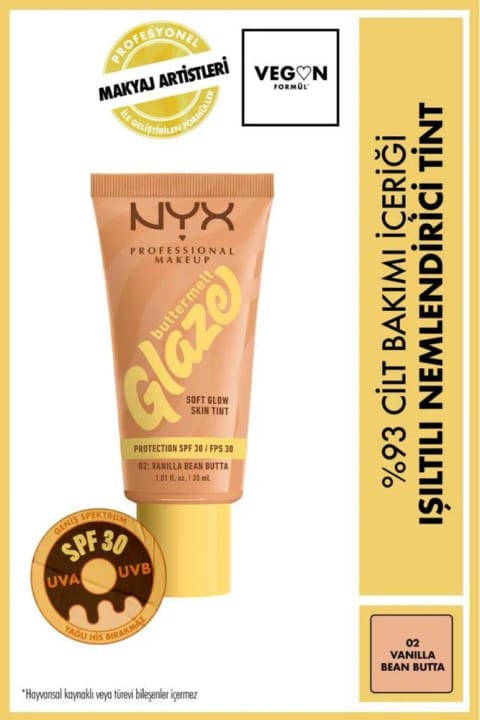 NYX Professional Makeup Buttermelt Glaze درخشنده مرطوبکننده تینت - 02 وانیل