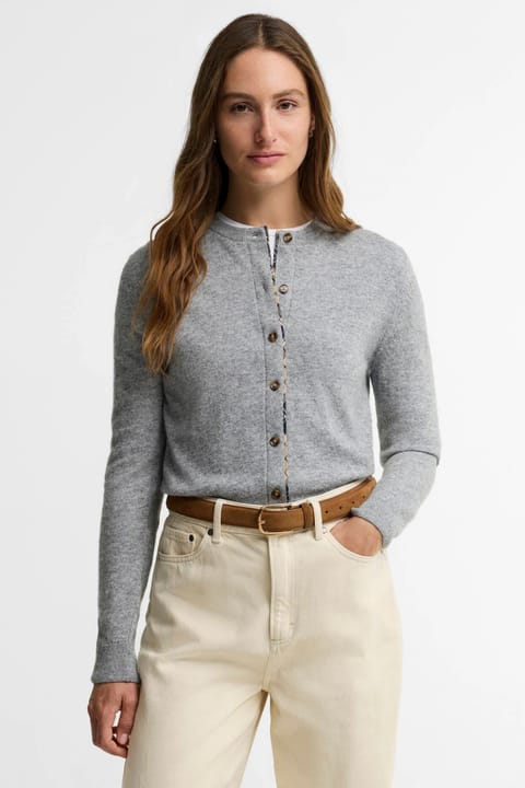 بافت پلیور Barbour Pendle Triko GY59 Grey Marl Birchwood Tartan
