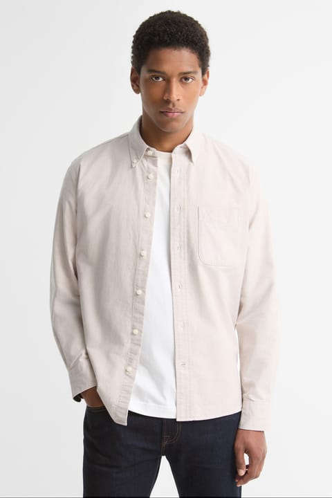 پیراهن آکسفورد Barbour Authentic ST51 رنگ Stone
