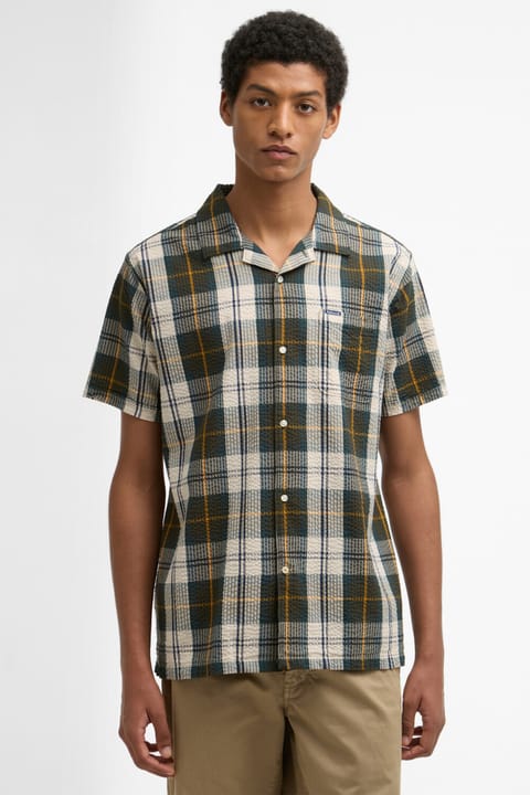 پیراهن مردانه Barbour Clyde Seersucker Tartan Summer Fit مدل TN51 Ancient Tartan