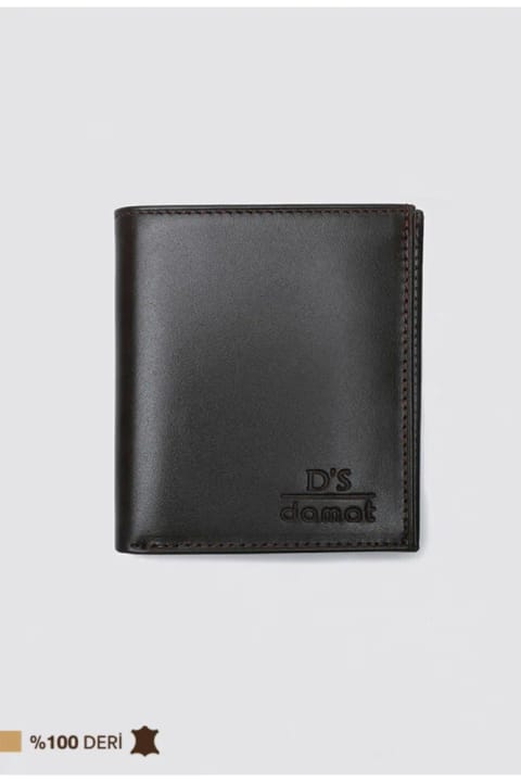 D'S Damat کیف پول چرمی قهوهای