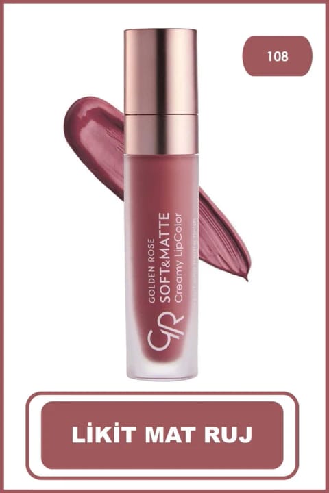Golden Rose Soft&Matte Creamy Lipcolor - 108 - رژ لب مایع نرم و مات