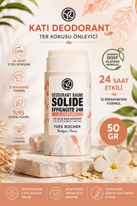 Yves Rocher دئودورانت جامد (Stick) با عصاره جو دوسر و روغن شی