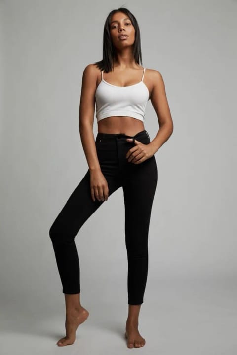 Trn JNS Lucy Jeans شلوار جین زنانه مشکی کمر بلند ضد رنگ پریدگی