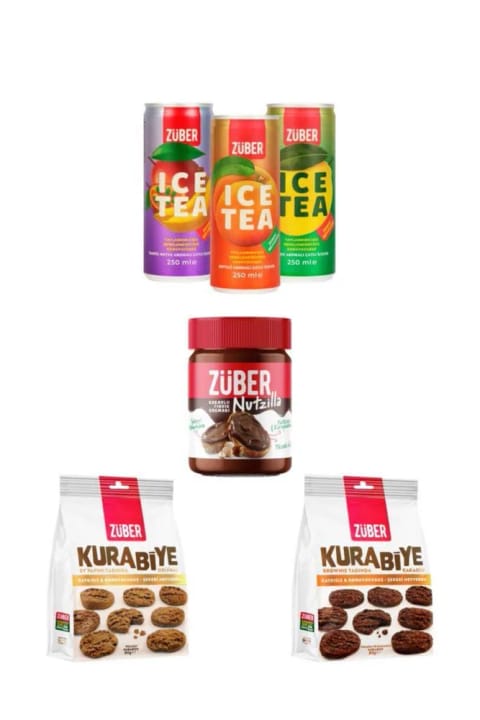 Züber آشنایی پکیج - Nutzilla x1، کلوچه x2 (جو دوسر، کاکائویی)، Ice Tea x...