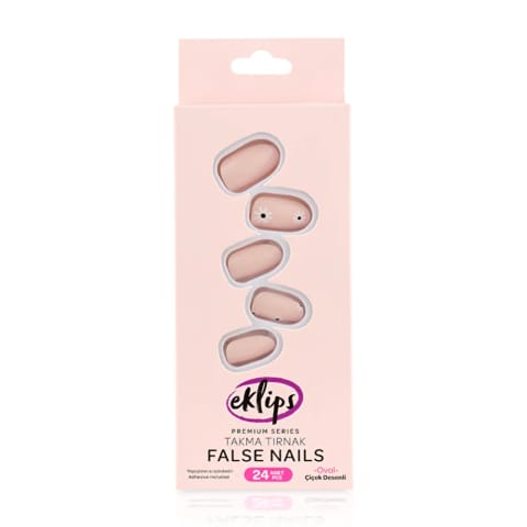Eklips ناخن مصنوعی گلدار بیضی ۲۴ عددی