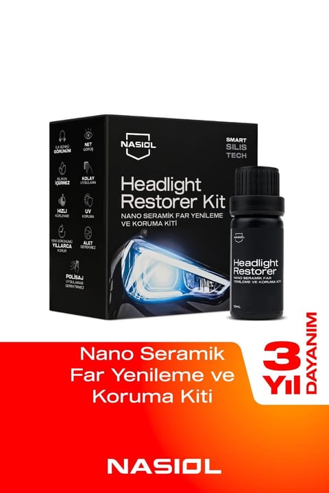 کیت احیای چراغ خودرو Nasiol Headlight Restorer نانو سرامیک و محافظت-۳ سال...