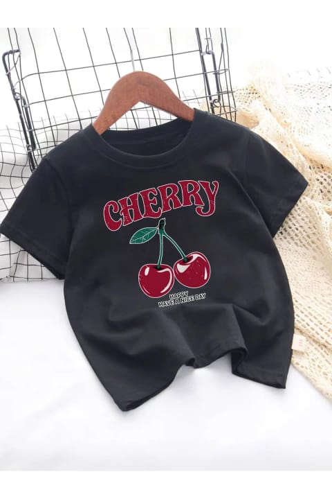 تیشرت چاپی طرح HappyCherry کودک uyguntarz
