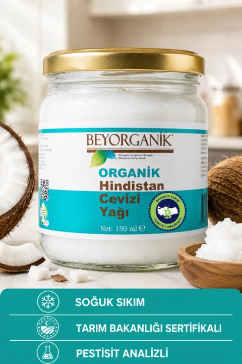 BEYORGANİK روغن نارگیل ارگانیک ۱۵۰ میلیلیتر (پرس سرد)