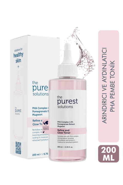 The Purest Solutions تونر صورتی PHA پاککننده و روشنکننده برای پوستهای حساس