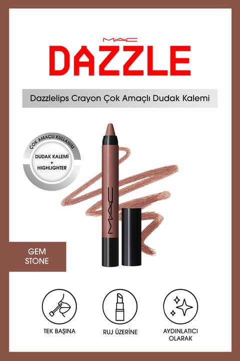 مداد لب براق M.A.C Dazzlelip Crayon - Gem Stone