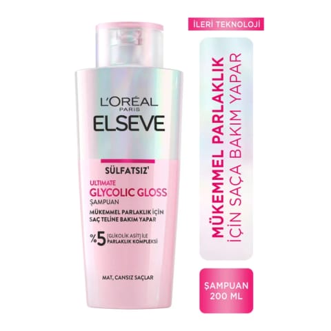 لورآل پاریس Elseve Ultimate Glycolic Gloss شامپوی ترمیمکننده برای درخشش بینقص ۲۰۰ میلیلیتر