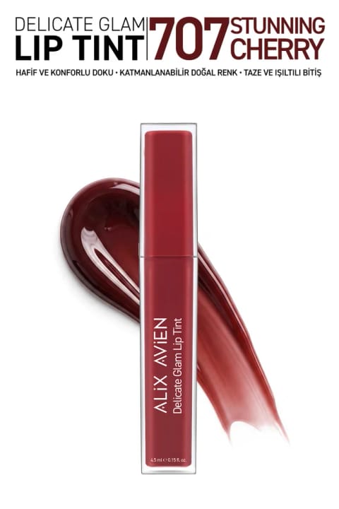 آلیکس آوین تینت لب با پایه آب و پایانی براق - Delicate Glam Lip Tint 707 S
