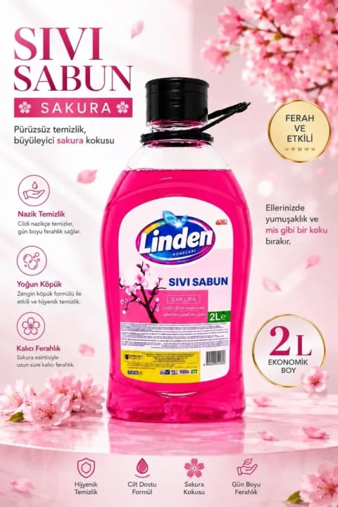 Linden مایع دستشویی 2000 میلیلیتر Sakura