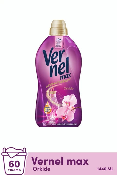 Vernel Max کنسانتره نرم‌کننده لباس ۱۴۴۰ میلی‌لیتر (۶۰ بار شستشو) ارکیده