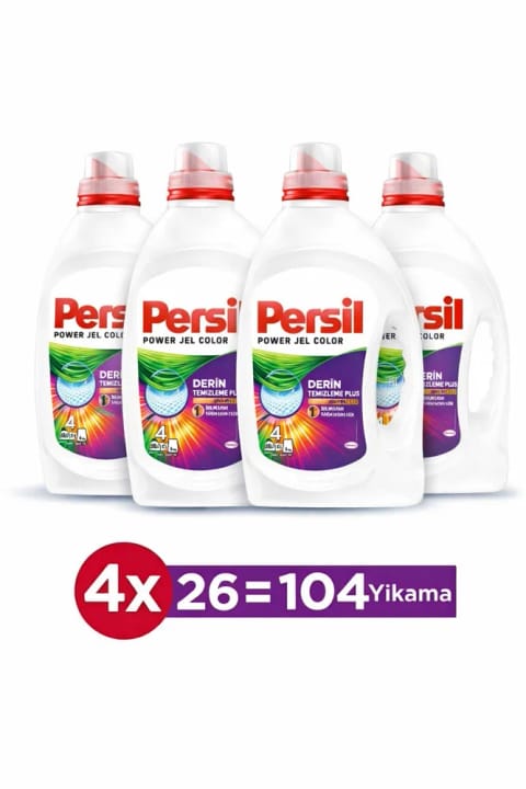 مایع لباسشویی ژل Persil Color، ۱۰۴ بار شستشو، ۴×۱۶۹۰ میلی‌لیتر
