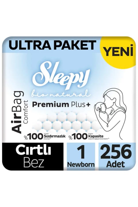 Sleepy Bio Natural Premium Plus Airbag Comfort Ultra بسته پوشک نوزاد سایز ۷ — 1 Newborn 256