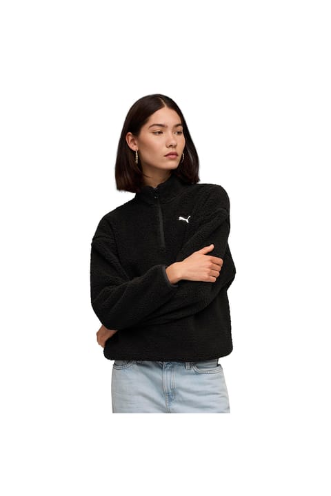 سویشرت نیمهزیپ زنانه Puma Ess Elevated مشکی استایل روزمره 68811101