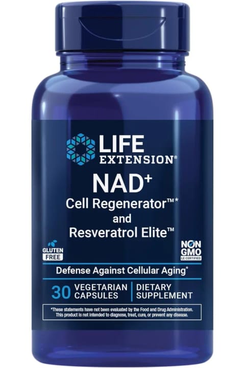 Life Extension NAD+ Cell Regenerator™ و Resveratrol Elite™*، ترانس-رسوراترول...