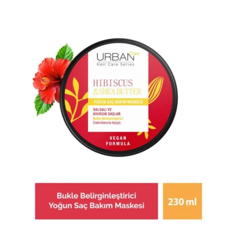 ماسک موی غلیظ Urban Care مخصوص موهای فر و موج‌دار هیبیسکوس و شی باتر ۲۳۰ml