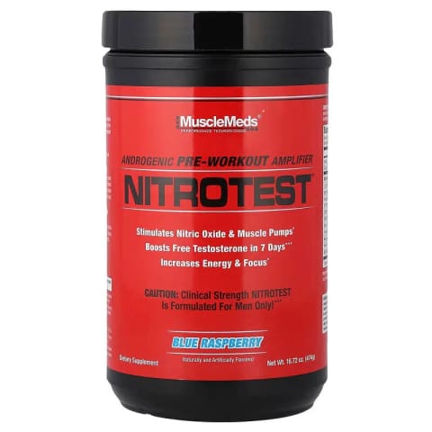 پیشتمرین MuscleMeds Nitrotest Androgenic Nitric Oxide & Muscle Pumps Test booster 474 گرم