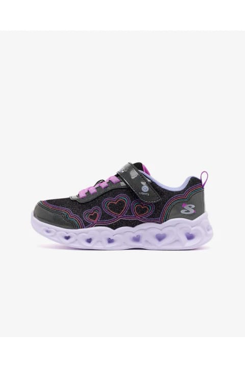 SKECHERS HEART LIGHTS کفش اسپرت چراغدار مشکی دختر بزرگسال 303736L BKMT