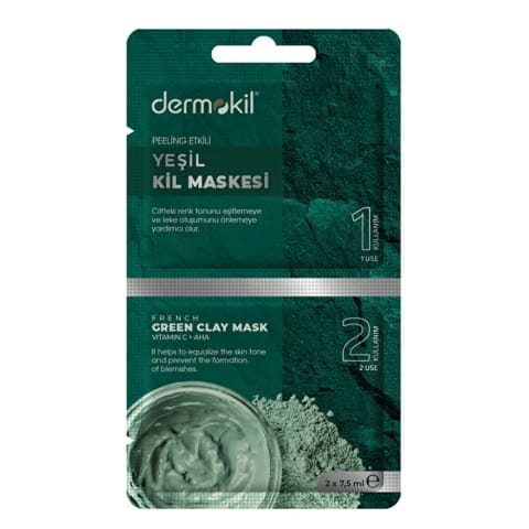 Dermokil ماسک سبز خاک رس 2×7.5 میلیلیتر