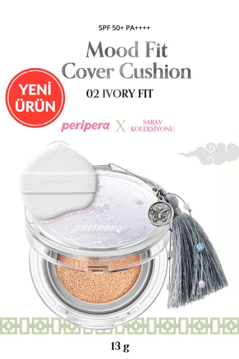 PERIPERA کوشن کاور موود فیت نیمه مات با SPF50+ — 02 Ivory
