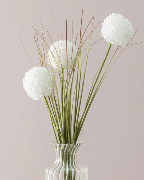 گل مصنوعی Grass Bush تک شاخه ۶۳ سانتی‌متر سفید