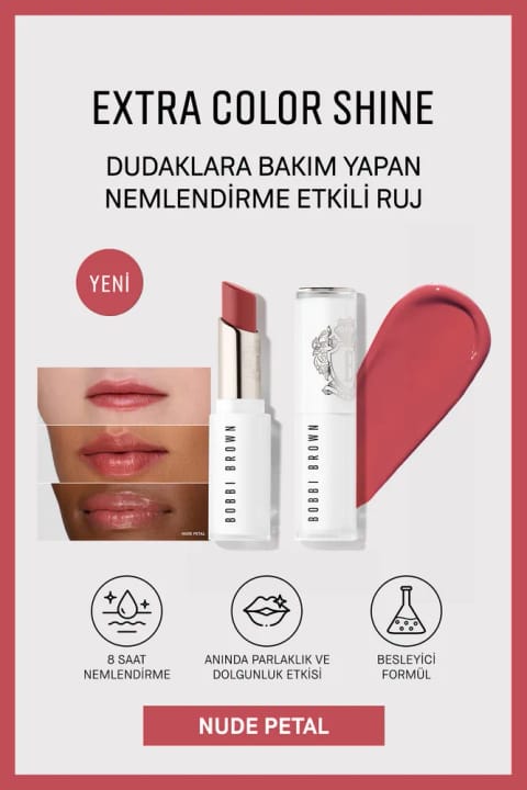 رژ لب BOBBI BROWN Extra Color Shine با افکت بالم مرطوب‌کننده - Nude Petal