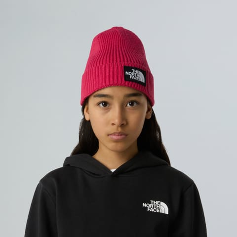 کلاه بافت کودکان The North Face مدل Logo Box Cuffed قرمز
