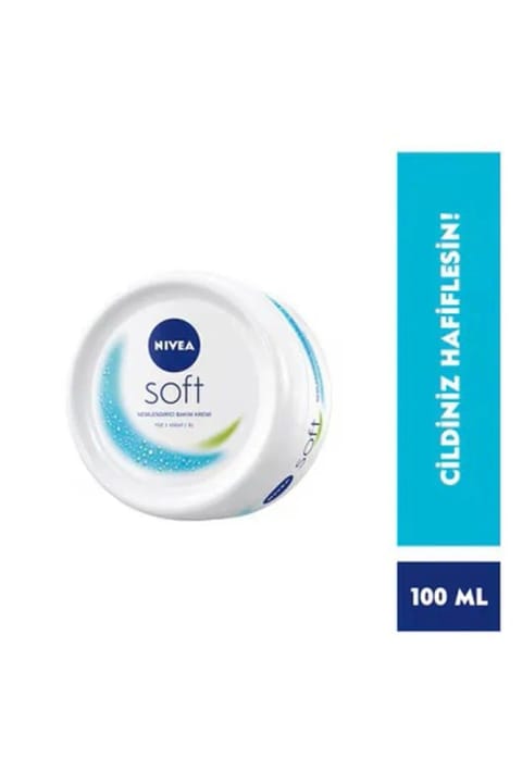NIVEA Soft کرم مراقبتی مرطوبکننده صورت و بدن ۱۰۰ میلیلیتر با روغن Jojoba و Vitamin E
