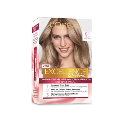 Loreal Paris Excellence Creme رنگ مو - 8.1 خاکستری تیره روشن