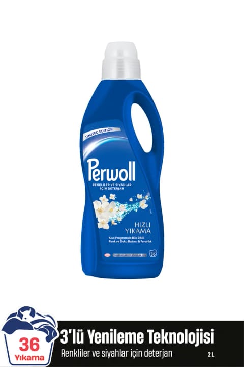 Perwoll شوینده مایع لباس شستشوی سریع برای لباس‌های مشکی و رنگی حساس