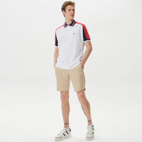 شورت برمودا کتان کرم مردانه Nautica