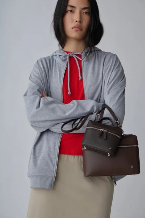 سویشرت هودی زیپ‌دار Lena خاکستری