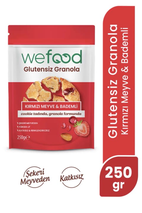 Wefood بدون گلوتن گرانولا با میوه قرمز و بادام ۲۵۰ گرم