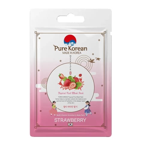 ماسک صورت توتفرنگی مولتیویتامین Pure Korean
