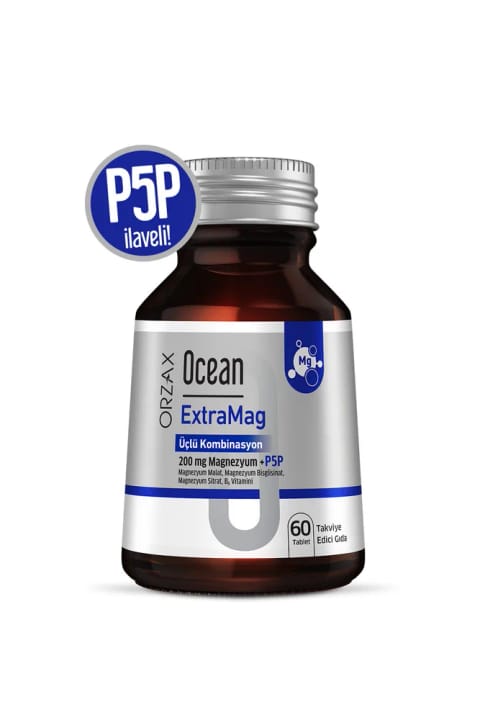Ocean ExtraMag ترکیب سهگانه منیزیم 200 میلیگرم مکمل غذایی 60 قرص